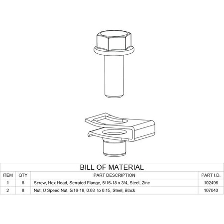 Saginaw Control & Engineering Bolt Pack, Floor Stand Kit SCE-102018